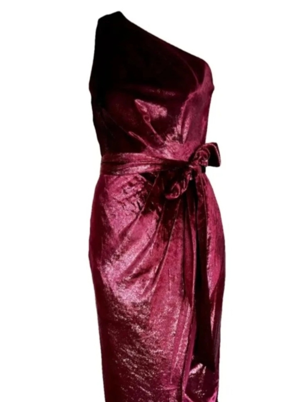 Ted Baker London One-Shoulder Velvet Dress in Wine